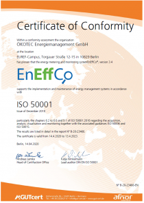 Certificate of Conformotiy ISO 50001 - EnEffCo - April 2020